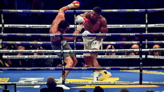 Former heavyweight world champion Wladimir Klitschko, left, has a contractual right to an immediate rematch with unified titleholder Anthony Joshua