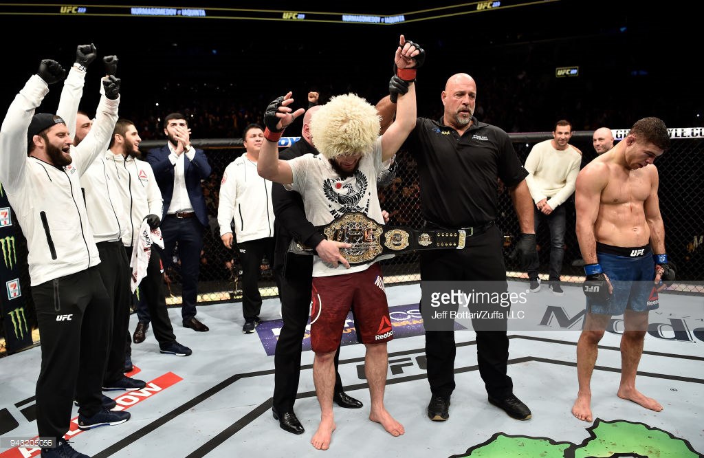 Khabib Nurmagomedov became the new king of the lightweight division. Photo: Getty Images