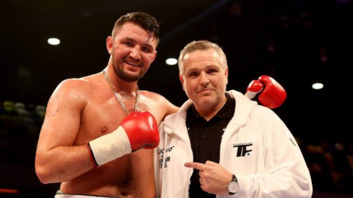 Hughie Fury with his father and coach Peter Fury