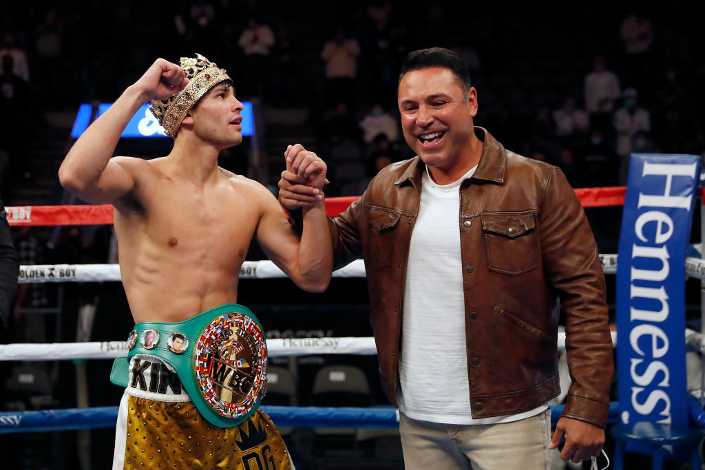 Ryan Garcia en Oscar de la Hoya. Getty afbeeldingen