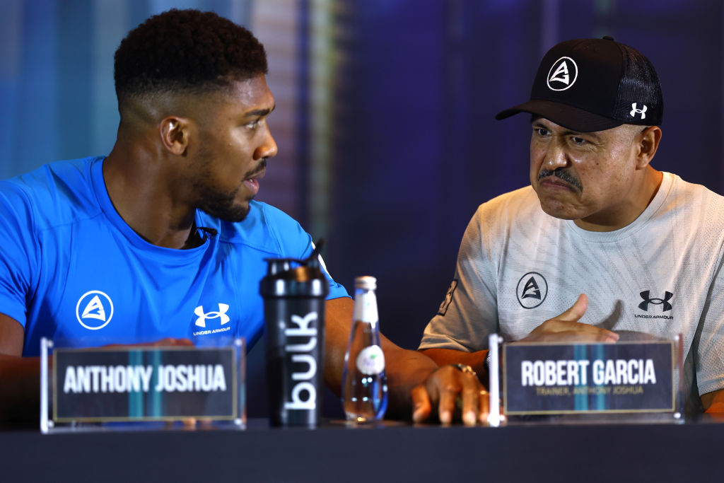 Anthony Joshua and Robert Garcia. Getty Images