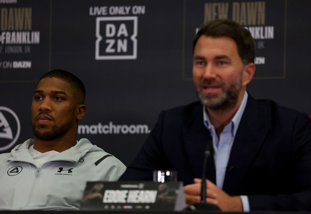 Anthony Joshua y Eddie Hearn. Getty Images