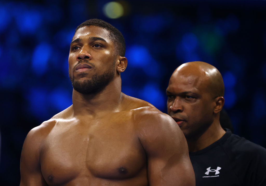 Anthony Joshua y Derrick James. Getty Images