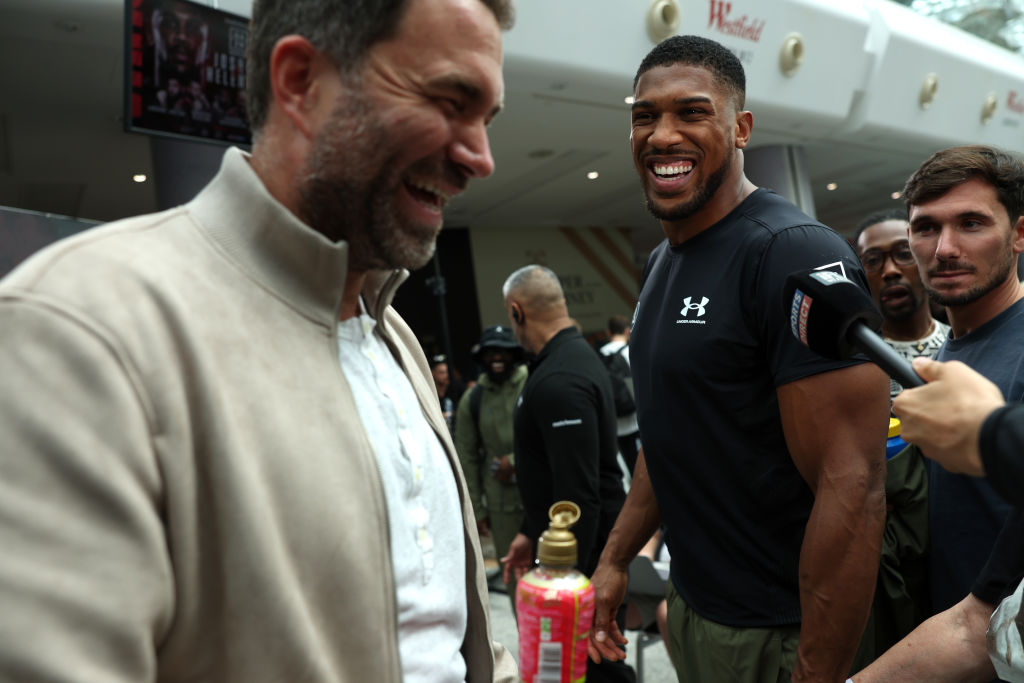 Eddie Hearn and Anthony Joshua. Getty Images