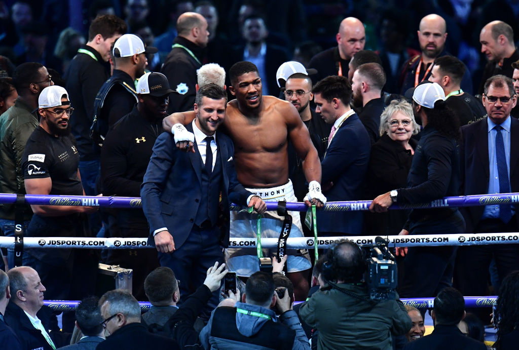 Carl Froch y Anthony Joshua. Getty Images