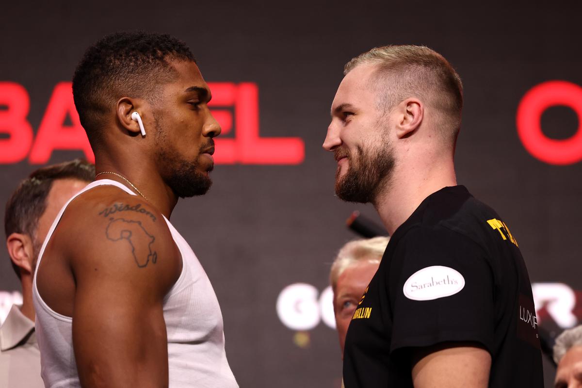 Anthony Joshua y Otto Wallin. Getty Images