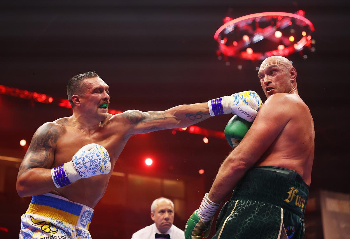Oleksandr Usyk contre Tyson Fury. Getty Images