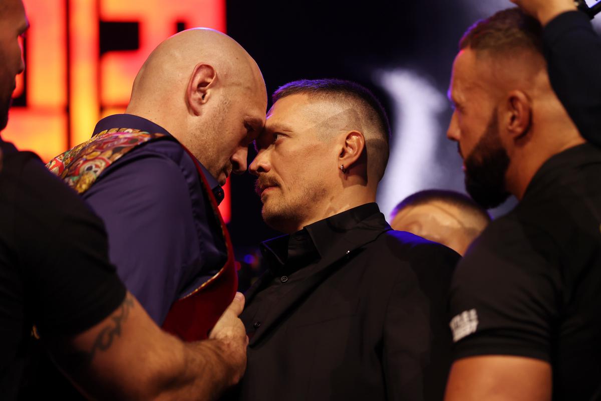 Tyson Fury and Oleksandr Usyk. Getty Images
