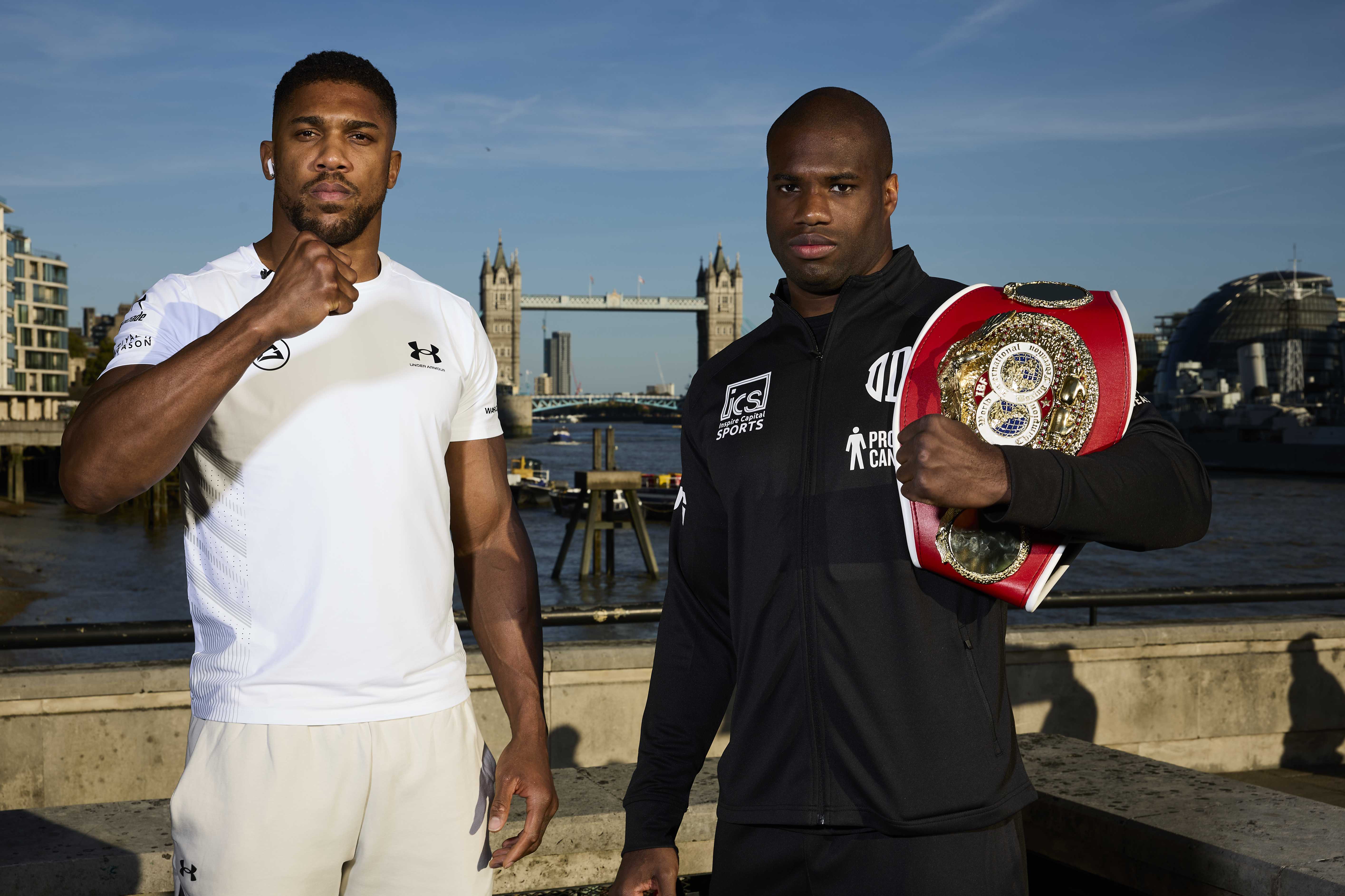 Anthony Joshua and Daniel Dubois. Getty Images