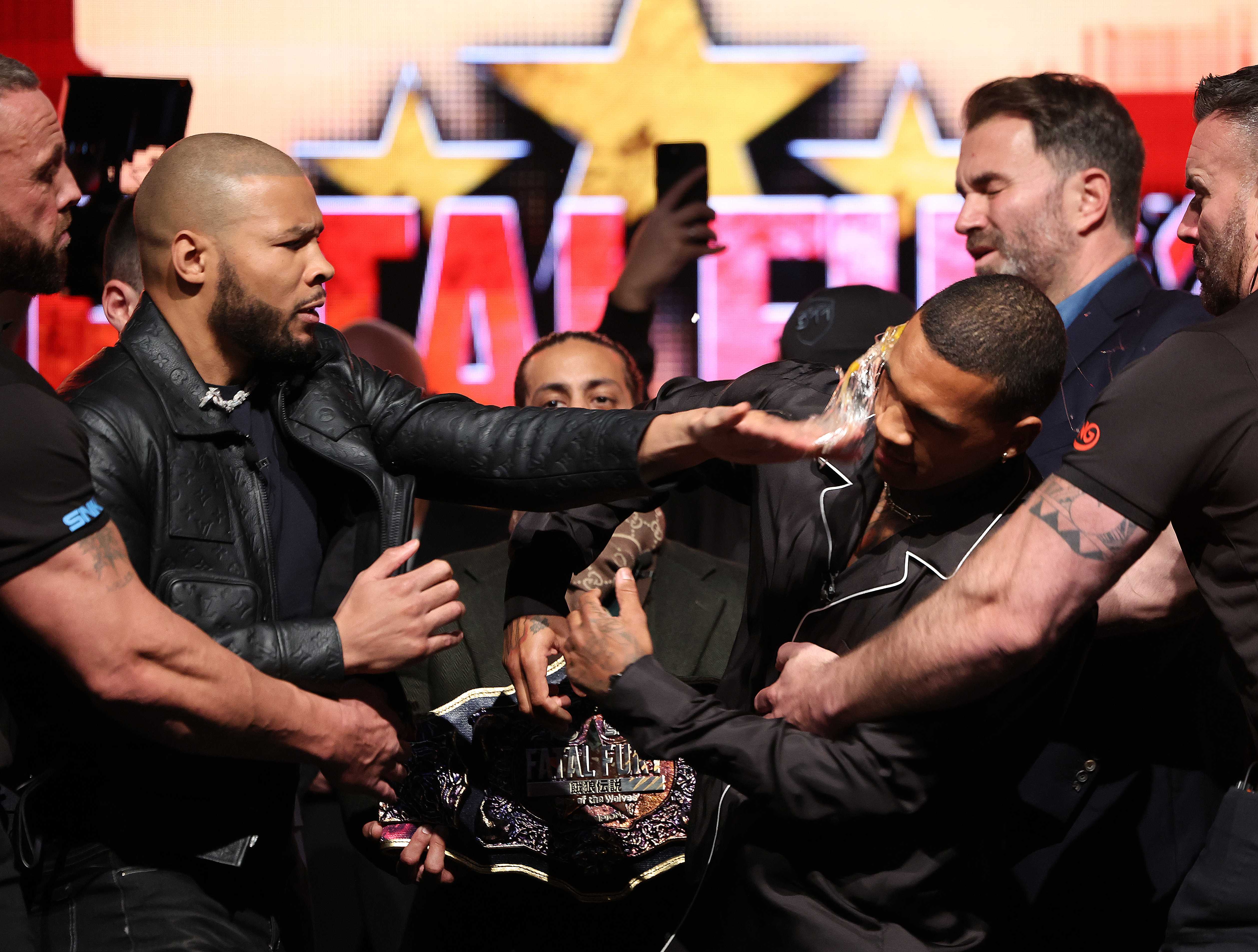 Chris Eubank Jr. y Conor Benn en la rueda de prensa previa al combate. Getty Images