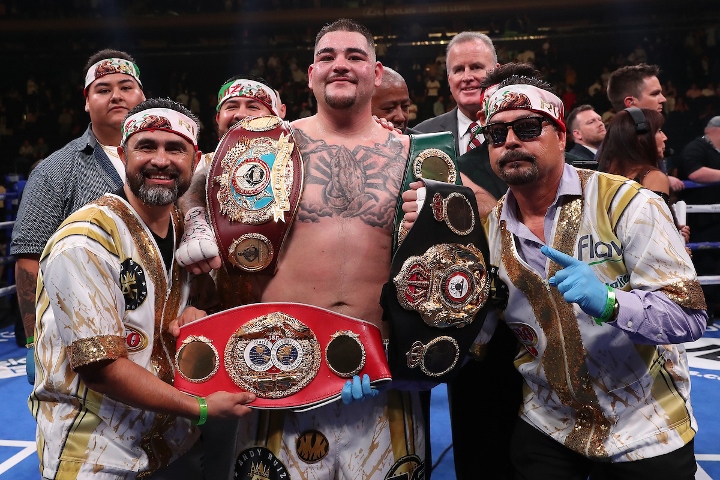 Andy Ruiz Jr. with his team after defeating Anthony Joshua