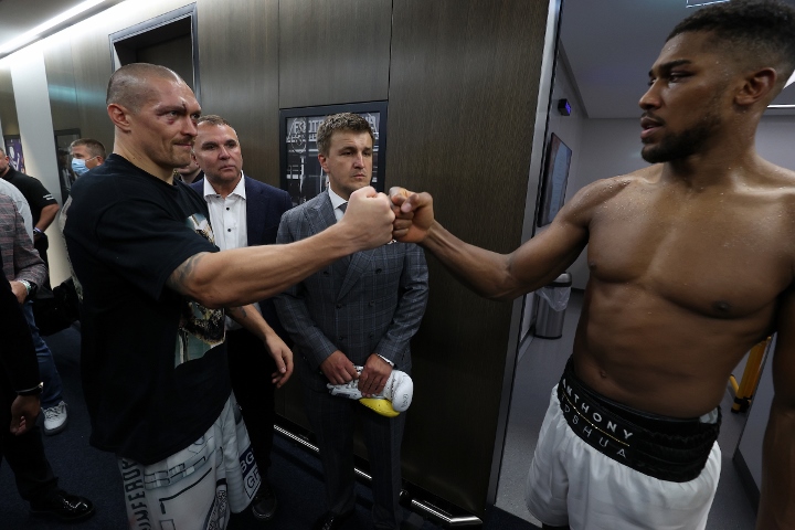 Alexander Usyk and Anthony Joshua after the fight