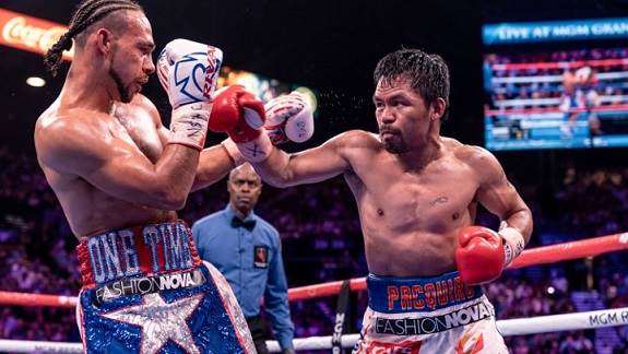 Manny Pacquiao in a fight against Keith Thurman