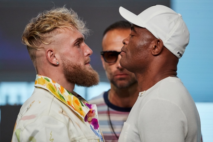 Jake Paul and Anderson Silva at the final press conference