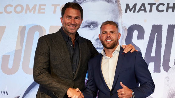 Eddie Hearn and Billy Joe Saunders