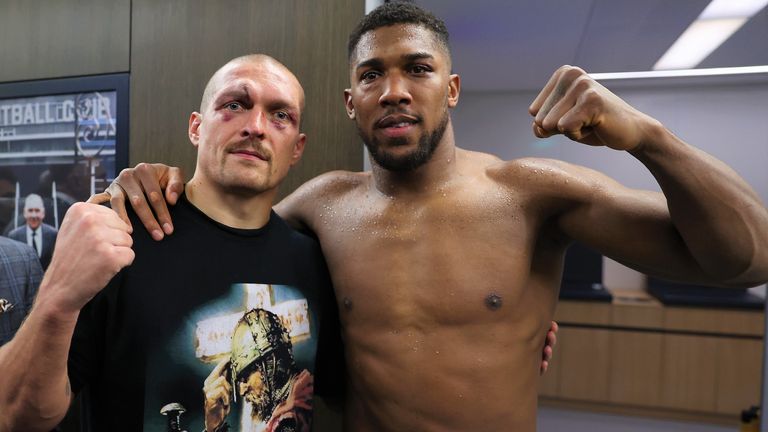 Alexander Usyk and Anthony Joshua after the fight