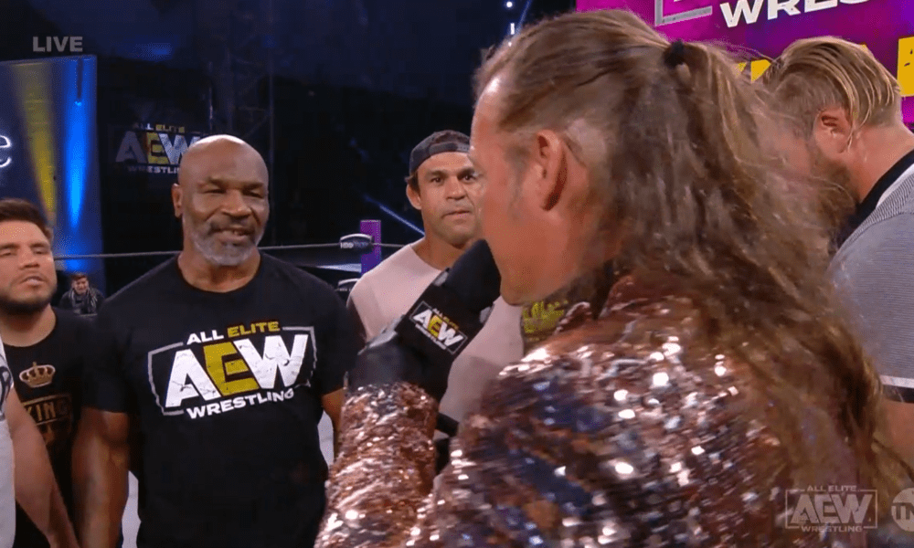 Mike Tyson at the AEW wrestling event