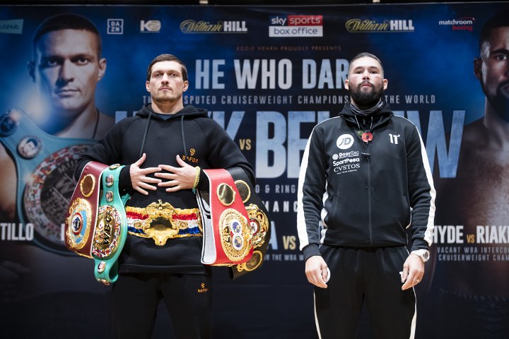 Александр Усик и Тони Белью, фото: BoxingScene