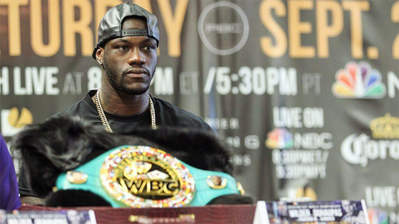 Deontay Wilder with the WBC heavyweight title